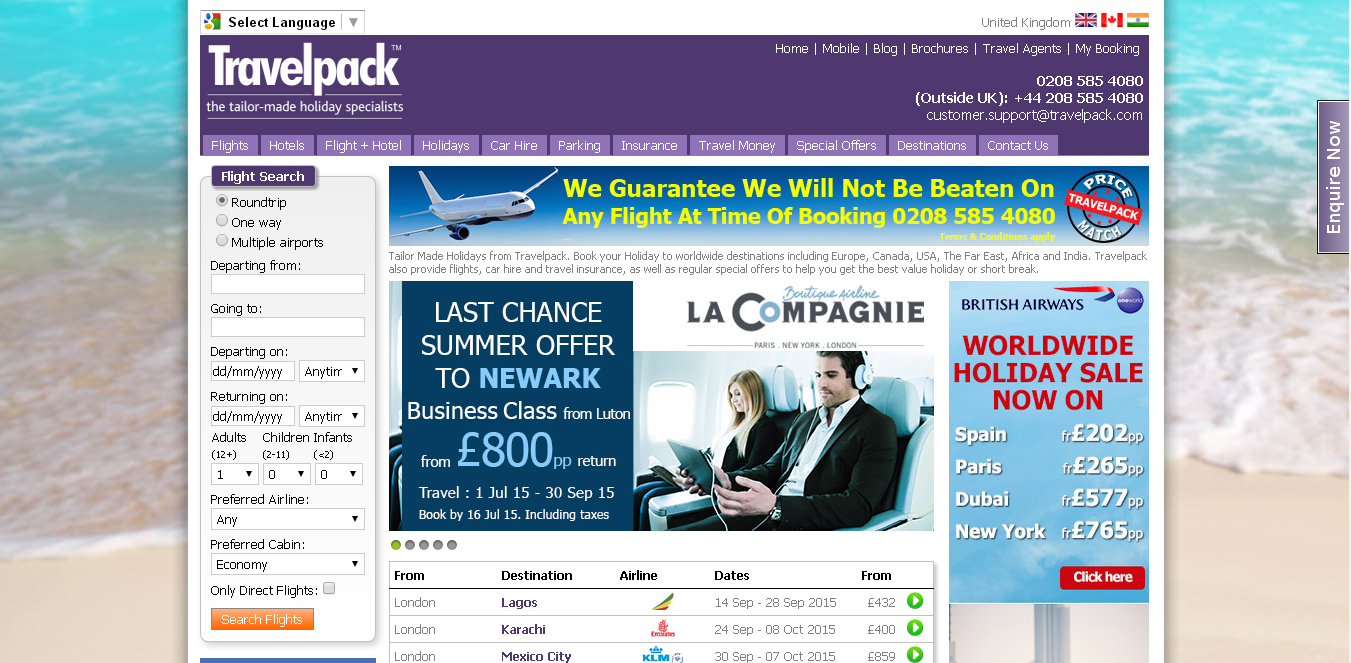 www travelpack com flights